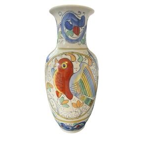 Chinese‎ Vase Vintage WBI Bird of Paradise Mid-Century Hand Painted Folk Art 12"